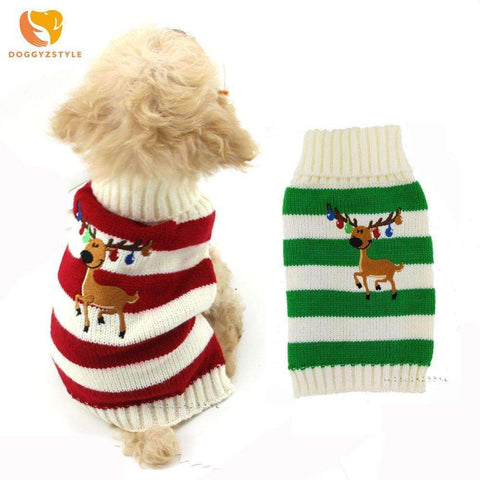 Pet Cat Dog Striped Sweater