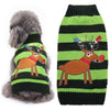 Image of Green Reindeer Striped Dog Sweater